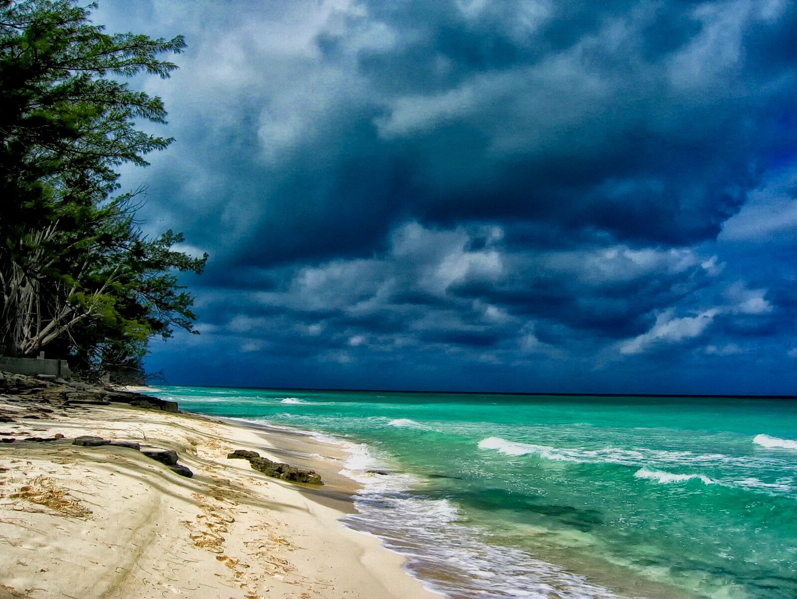 Dark clouds circled the island of North Bimini blocking the sun, but not its beauty.