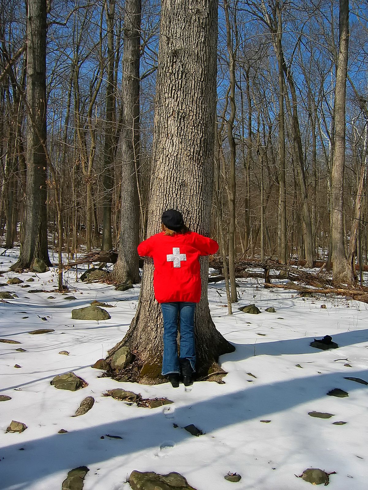 First Aid being applied to nature by person.