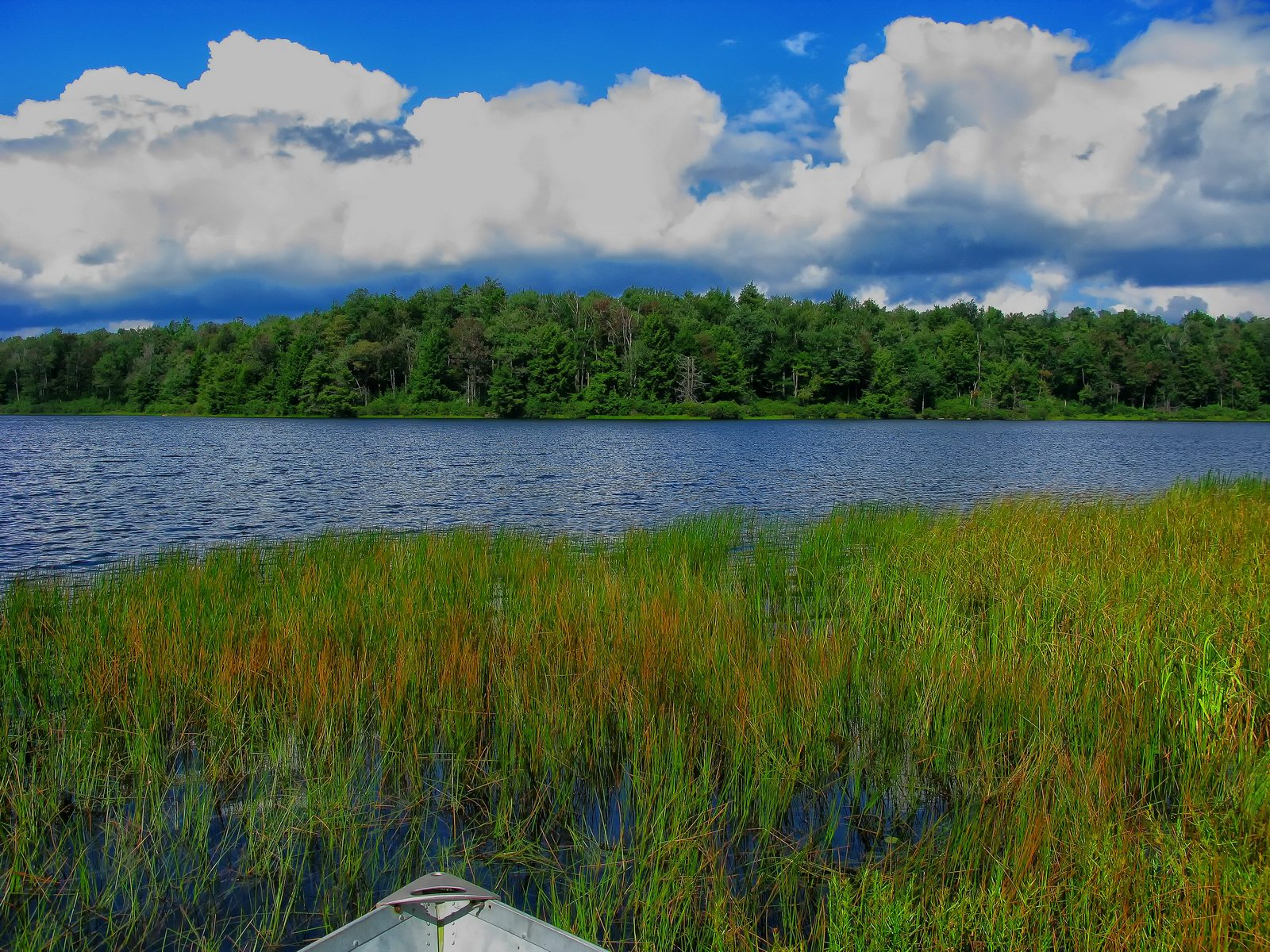 Lake Jean beckoned all fishermen on this sunny day.